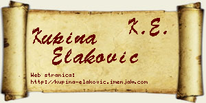 Kupina Elaković vizit kartica